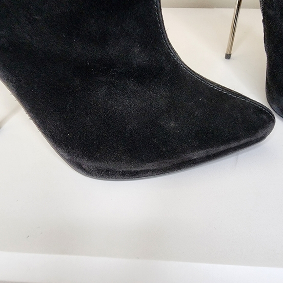 Stuart Weitzman Black Suede Stiletto Size Zip Ankle Booties Size 9.5 - Picture 15 of 15